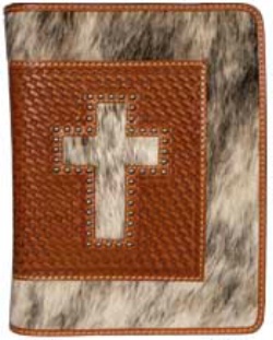 3D Belt Company BI153 Tan Bible Cover with Cross Inlay